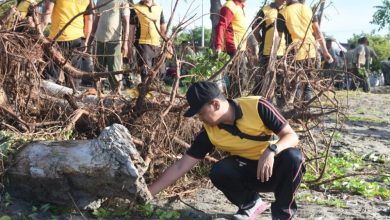 Sebelum Porprov, TNI-POLRI bekerjasama dengan pengabdian masyarakat di pantai Merpati